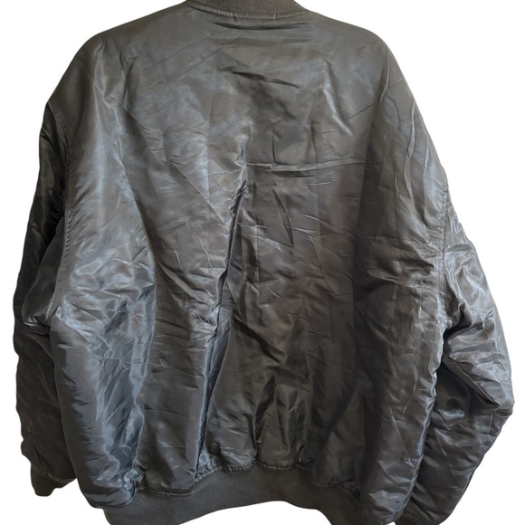 Vintage Y2K South Pole Men’s Reversible Puffer Bomber Jacket Coat Black Grey XXL - Picture 4 of 9